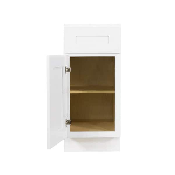 Lancaster White Plywood Shaker Stock Assembled Base Kitchen Cabinet 12 in. W x 34.5 in. H x 24 in. D
