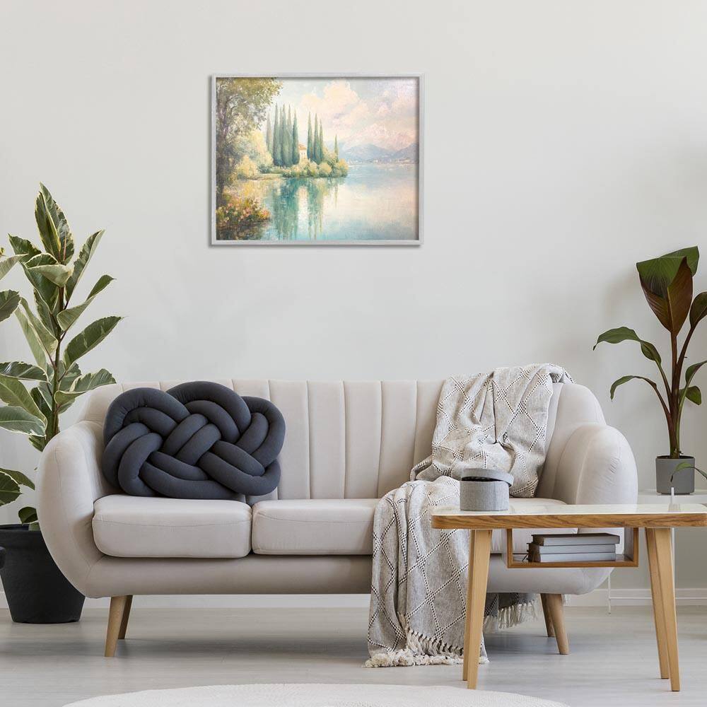 Lakeside Mansion View by Petal Prints Design Gray Framed Nature Giclee Art Print 24 in. x 30 in. price history on PriceWatchPro