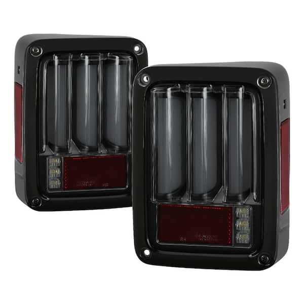 Spyder Auto Jeep Wrangler (JK JKU) 07-18 Version 2 Light Bar Sequential Turn Signal LED Tail Lights - Black Smoke