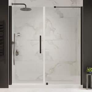Pasadena 60in. L x 34in. W x 75in. H Alcove Shower Kit with Pivot Frameless Shower Door in ORB w/Shelves and Shower Pan