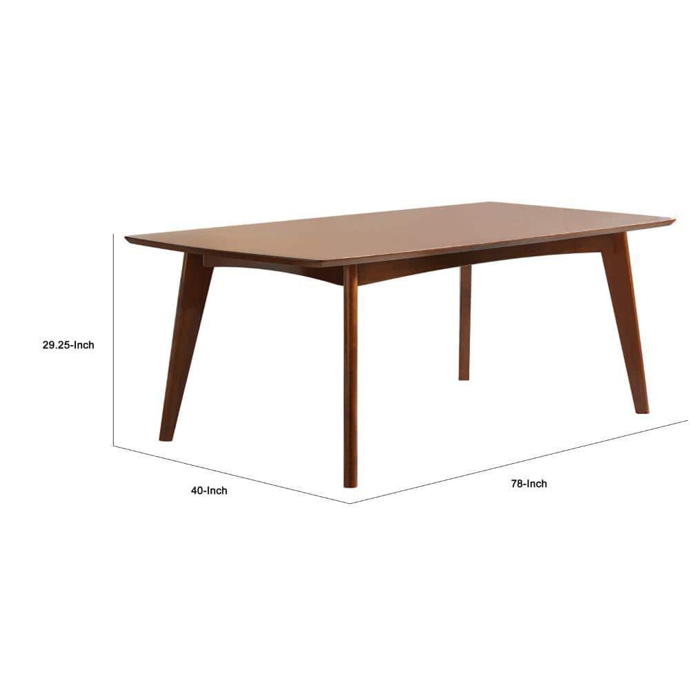 Dark Walnut Mid-Century Modern Rectangular Dining Table
