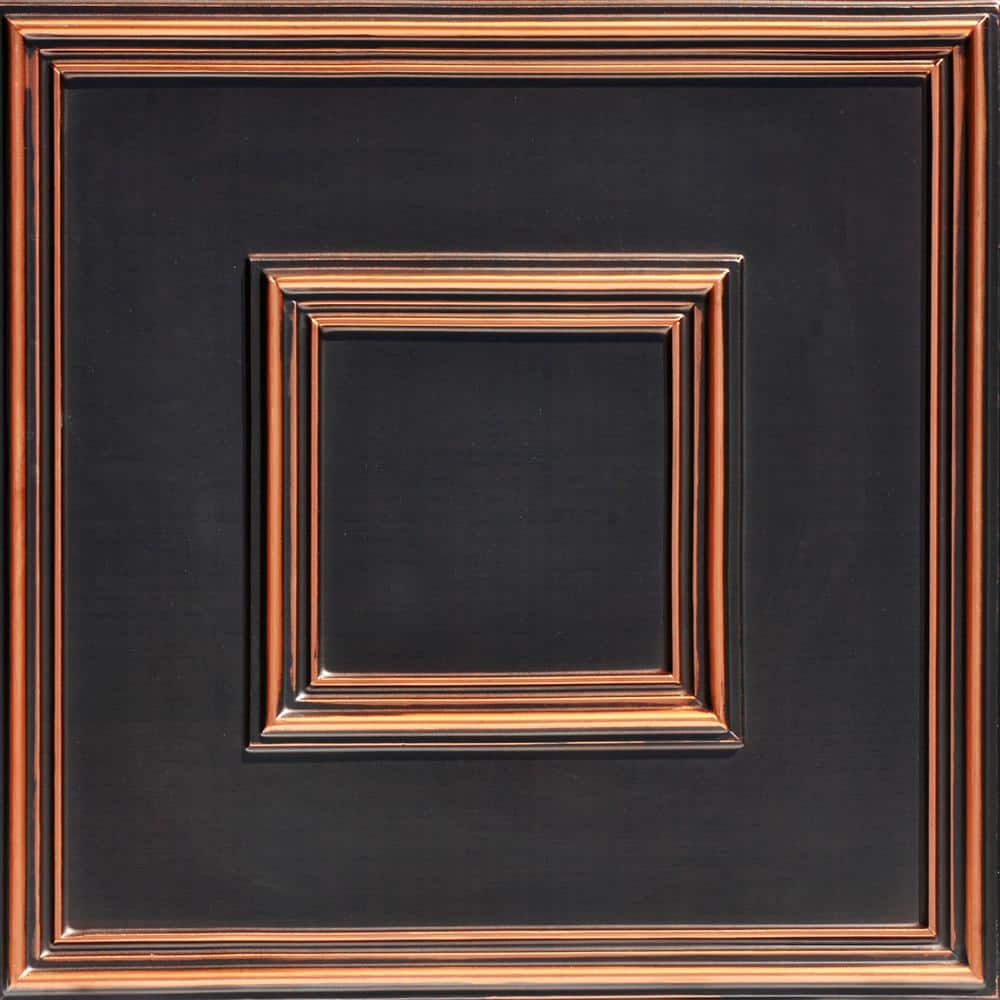 Antique Copper Square PVC Ceiling Tile Set of 25