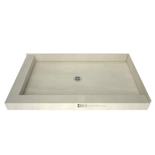 Tile Redi Redi Base 32 in. x 60 in. Double Threshold Shower Base with Center Drain and Polished Chrome Drain Plate