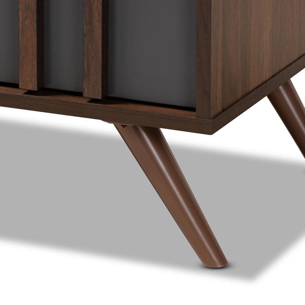 Naoki Two-Tone Gray and Walnut 6-Drawer Wood Dresser