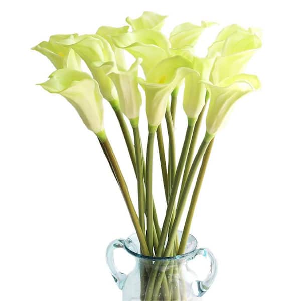 Unbranded Center Decoration Series 10-Pieces, 26 in. H x 6 in. W Green Artificial Calla Lilies