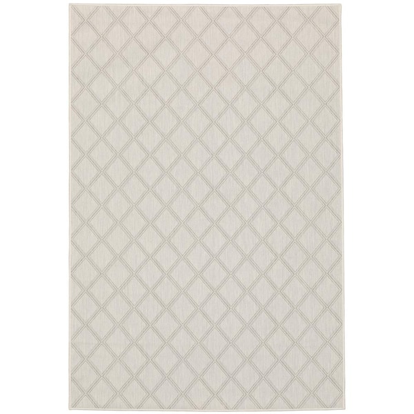 AVERLEY HOME Preston Ivory 9 ft.10 in. x 12 ft. 10 in. Geometric Indoor/Outdoor Area Rug
