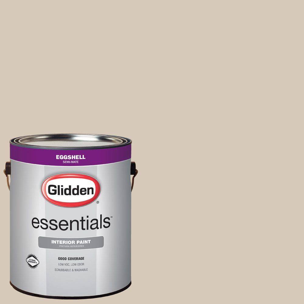 Glidden Essentials 1 gal. #HDGWN06D Buffed Tan Eggshell Interior Paint ...