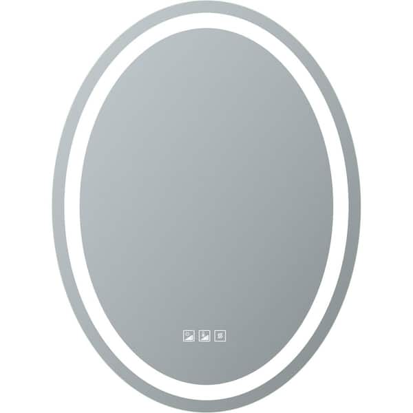 M3074 Blanca 24 in. Wx 32 in. H Oval Frameless Anti-Fog LED Wall Bathroom Vanity Mirror