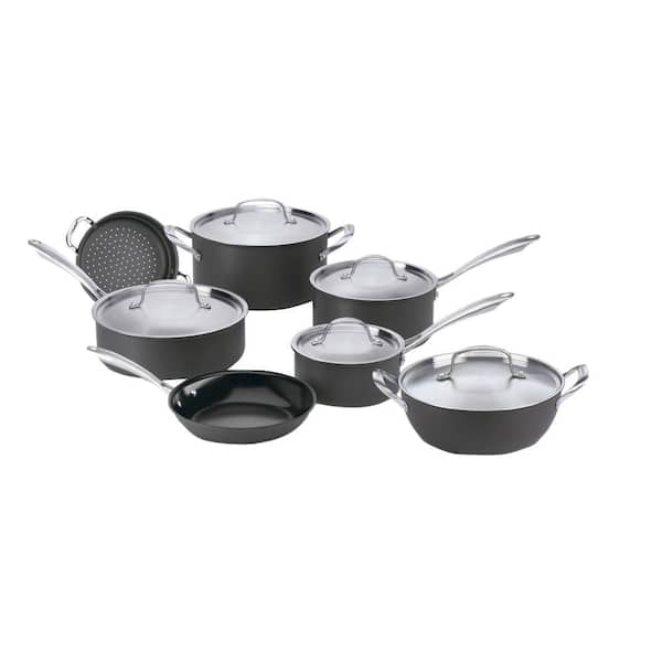 Cuisinart GreenGourmet 12-Piece Hard-Anodized Aluminum Ceramic Nonstick Cookware Set in Black