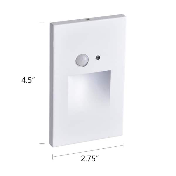 Edvivi Hardwired White Motion Sensing Vertical LED Stair Light