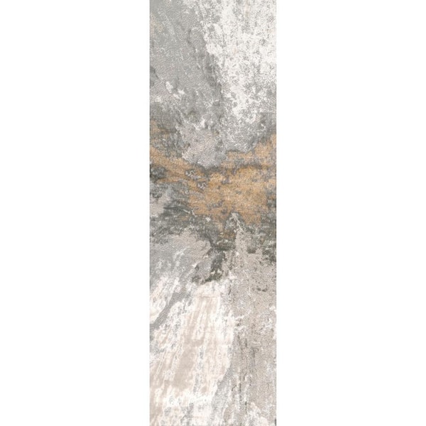 Cyn Modern Silver 2 ft. 8 in. x 8 ft. Abstract Runner Rug