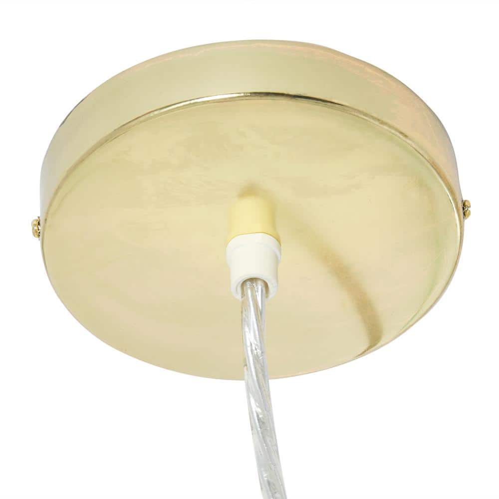 Capiz Honeycomb Globe Pendant in Antique Gold, 12"