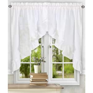 Ellis Curtain Stacey 38 in. L Polyester/Cotton Swag Valance Pair in Grey  730462153760 - The Home Depot