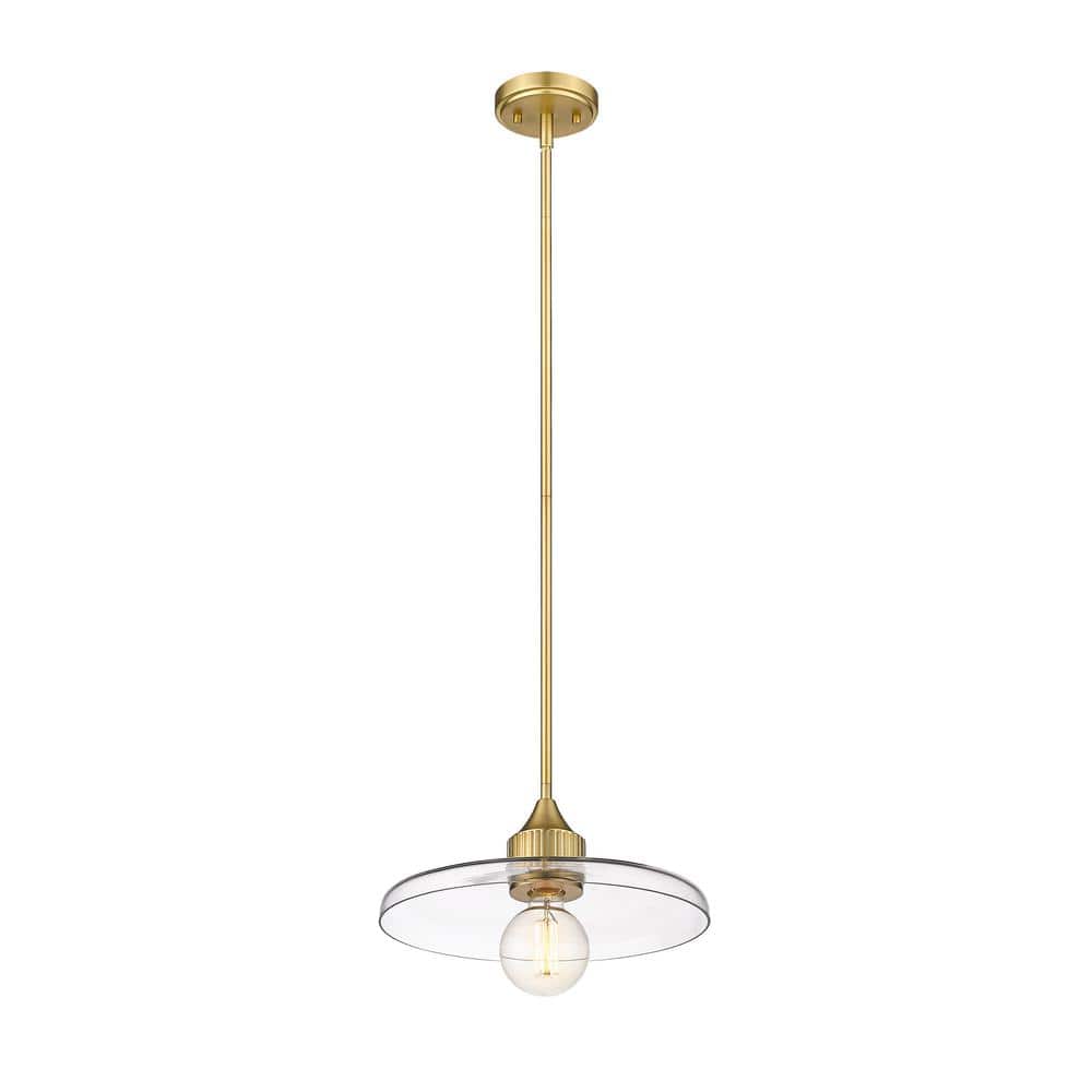 Olde Brass and Glass 14" Indoor/Outdoor Pendant Light