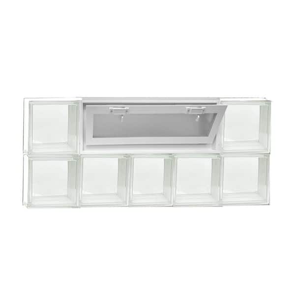 Clearly Secure 36.75 in. x 15.5 in. x 3.125 in. Frameless Vented Clear Glass Block Window