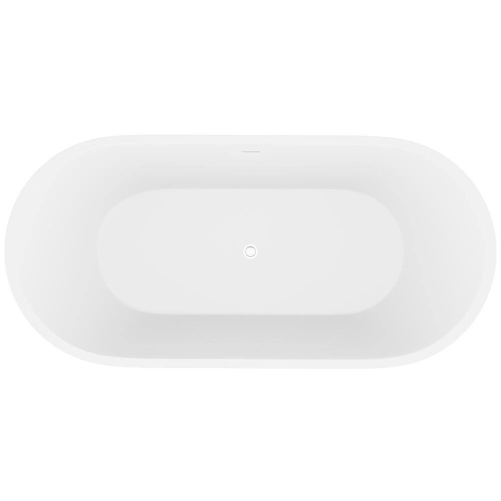 Rossetto 66.8'' Matte White Solid Surface Freestanding Bathtub