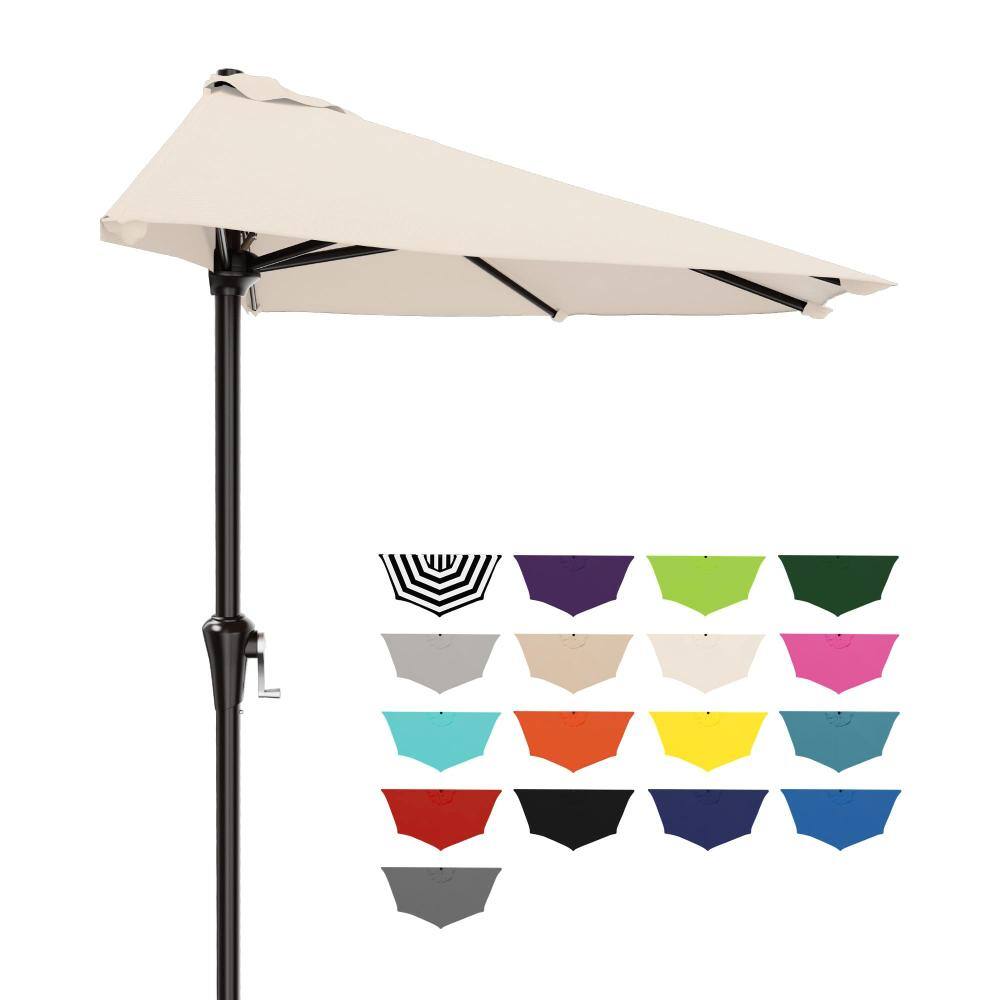 half patio umbrella 5 feet Qidvol Rectangle Outdoor Half Umbrellas with Base for Balcony, Table, Garden, Deck, Porch, Rectangular Canopy 6ft/8ft, Height Adjustable (Color : Green, Size : Small) : Patio, Lawn Pole Finish LOERSS Half Patio Umbrellas 4×8.2