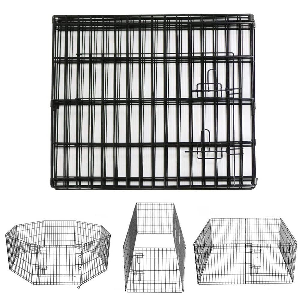 Foldable Metal Garden Fence Dog Exercise Pen Pet Playpen 8 Panels 24 x 24 with Bottom Pad for Indoor Outdoor Use price history on PriceWatchPro