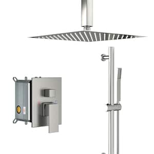 Single Handle 2-Spray Shower Faucet, 1.8 GPM with Drip Free, Slide Bar with Hand Shower in Brushed Nickel