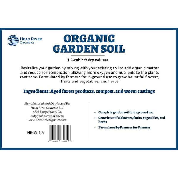 1.5 cu.ft. (38.5 Qts) Organic Garden Soil 1.5 cu.ft. (38.5 Qts) Organic Garden Soil