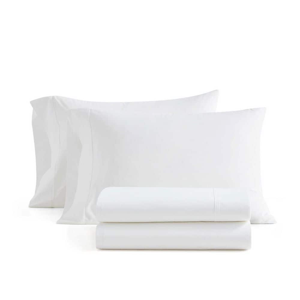 The Skylands Collection 3-Piece Sparkling White Percale Cotton Twin Sheet Set price history on PriceWatchPro