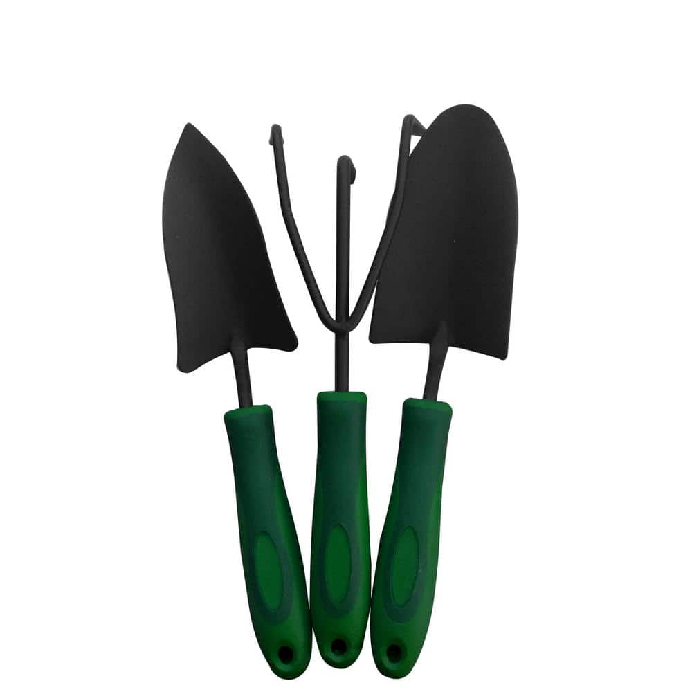 Hampton Bay 3Piece Garden Tools Kit Includes Trowel, Transplanter and