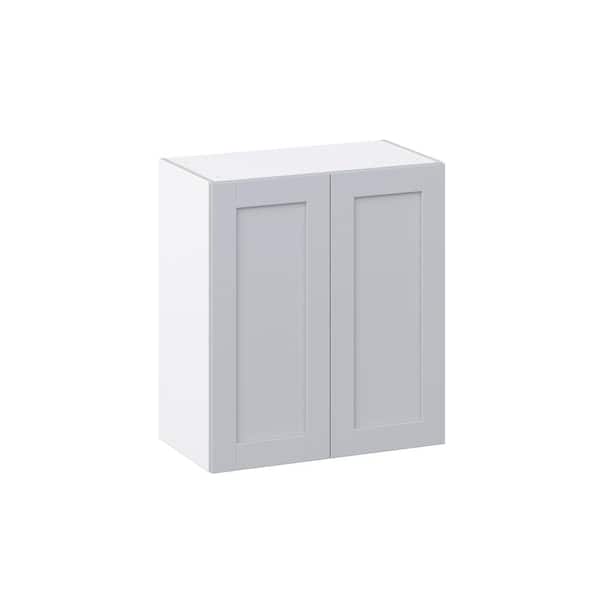 J COLLECTION Milton 27 in. W x 14 in. D x 30 in. H Assembled Shaker Wall Kitchen Cabinet in Light Gray