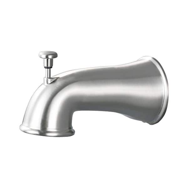 Slip on Metal Bathroom Tub Spout with Diverter for 1/2 in. Copper Tube in Brushed Nickel
