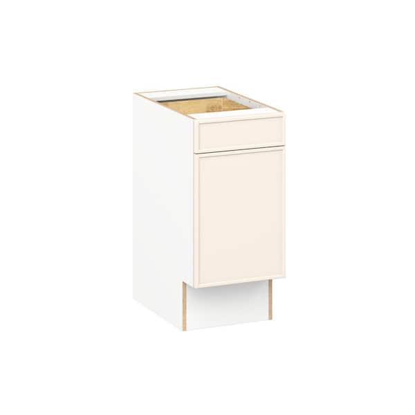 J COLLECTION Fairview 15 in.W x 24 in.D x 32.5 in. H Assembled Slim Shaker ADA Base Kitchen Cabinet in Washed Linen with Drawer