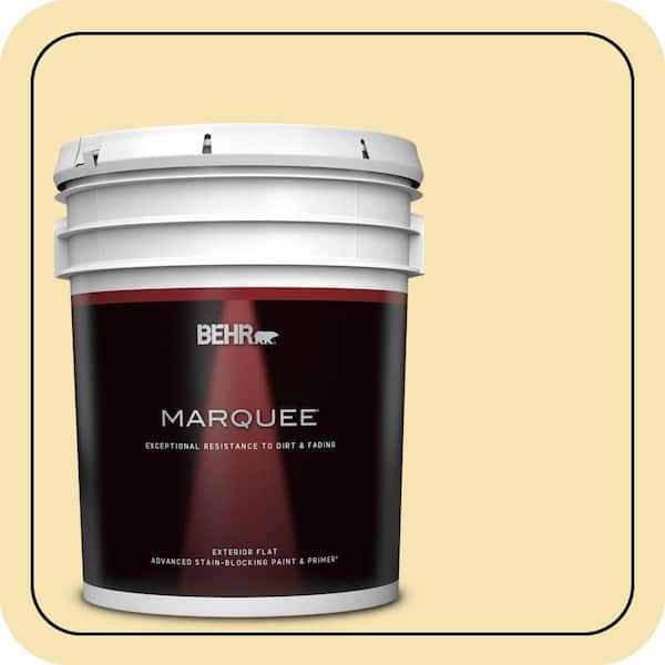 BEHR MARQUEE 5 gal. #370C-3 Sweet Corn Flat Exterior Paint & Primer
