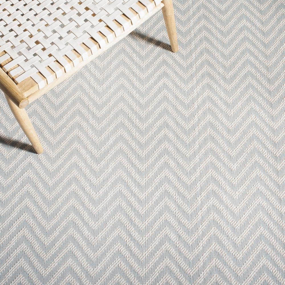 Gray Chevron Flatweave Washable 9' x 12' Synthetic Rug