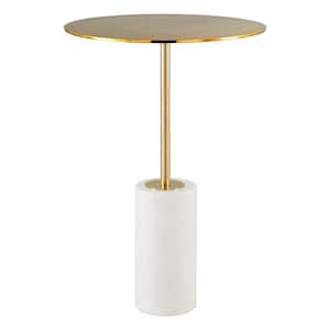 Asa White and Gold Side Table