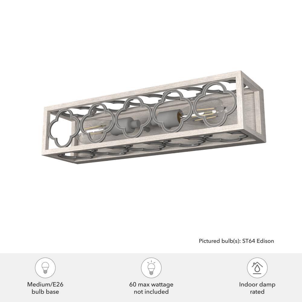 Gablecrest Quatrefoil 21" Dimmable Outdoor Wall Sconce in Distressed White