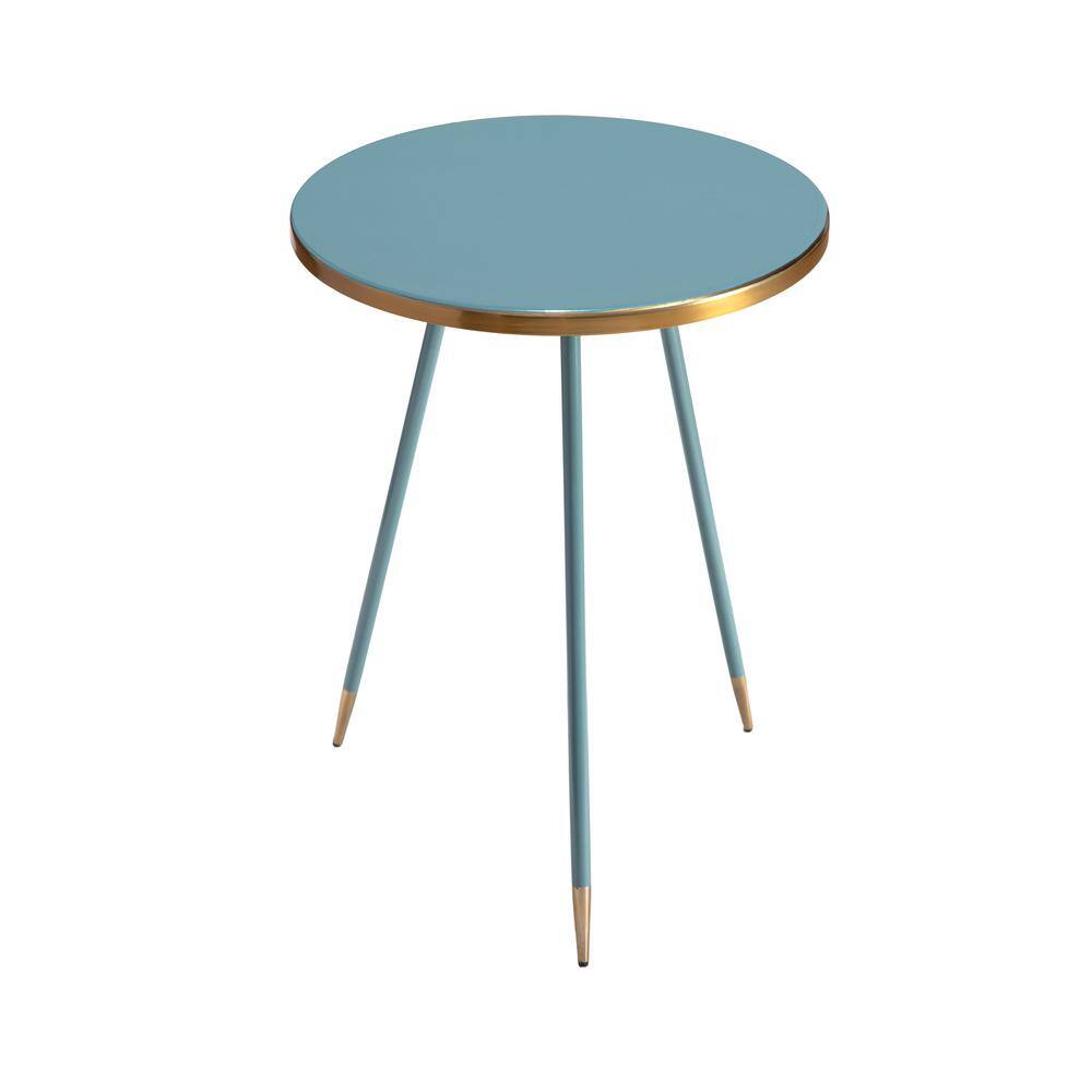 teal and gold side table