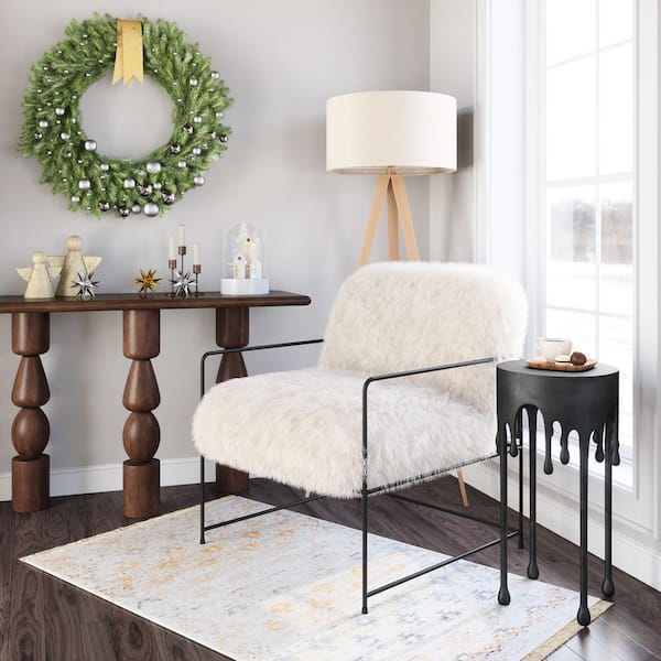 ZUO Pelut White Accent Chair