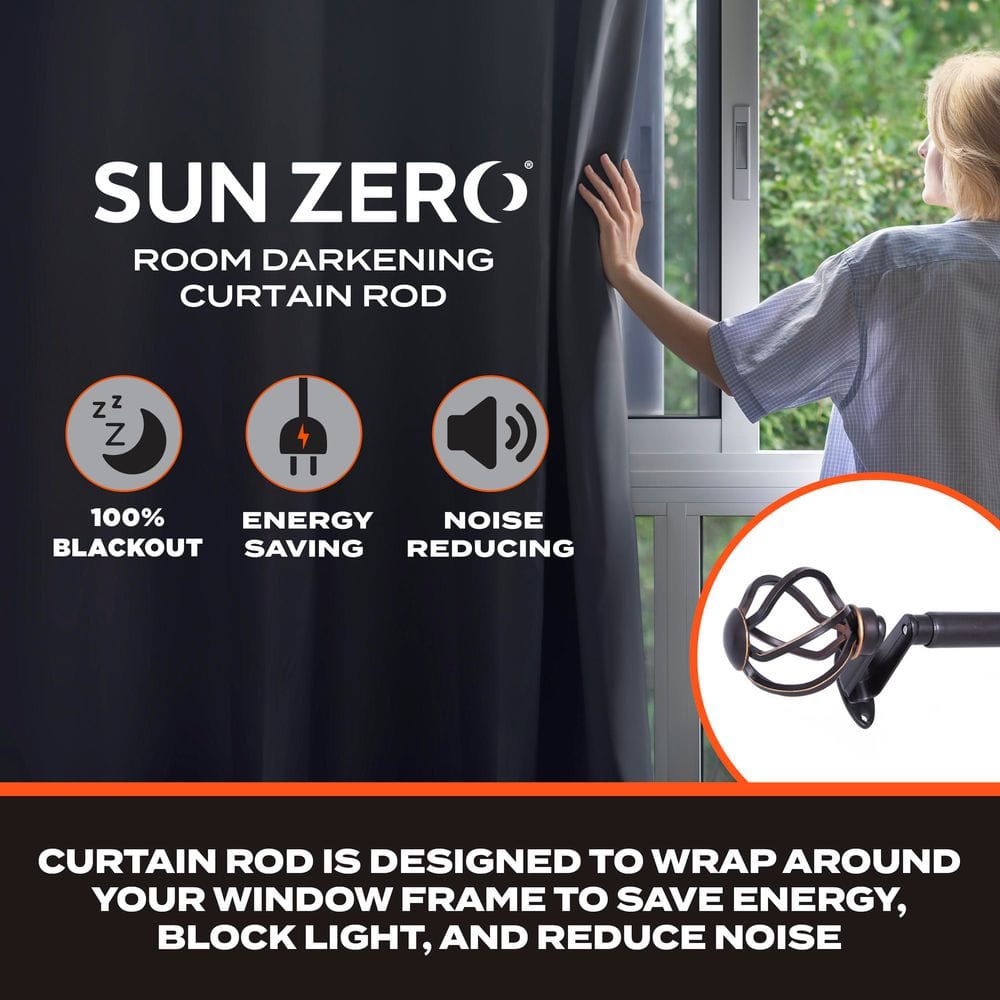 Oil Rubbed Bronze Adjustable Room Darkening Curtain Rod