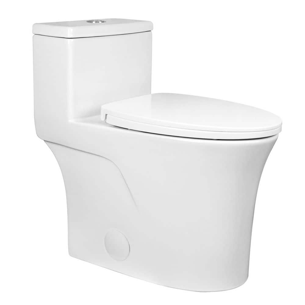 1-Piece 1.0/1.28 GPF Dual Flush Compact Toilet in White ADA Compliant 12 in. Rough-In, Soft Close Seat Included price history on PriceWatchPro
