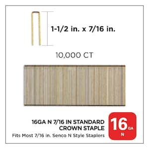 1-1/2 in. x 16-Gauge Electro Galvanized N Style Medium Crown Staples (10,000 per Box)