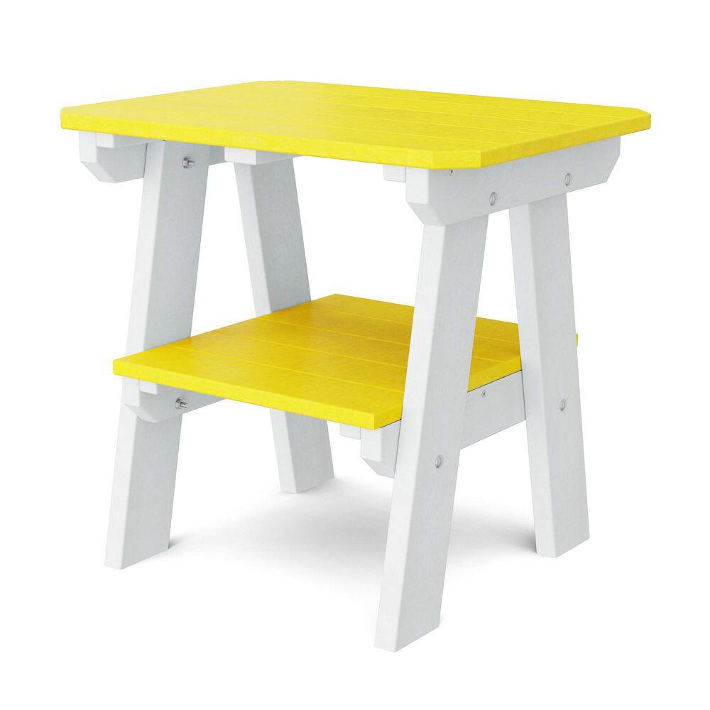 Heritage Lemon Yellow and White HDPE Plastic Outdoor Side Table price history on PriceWatchPro