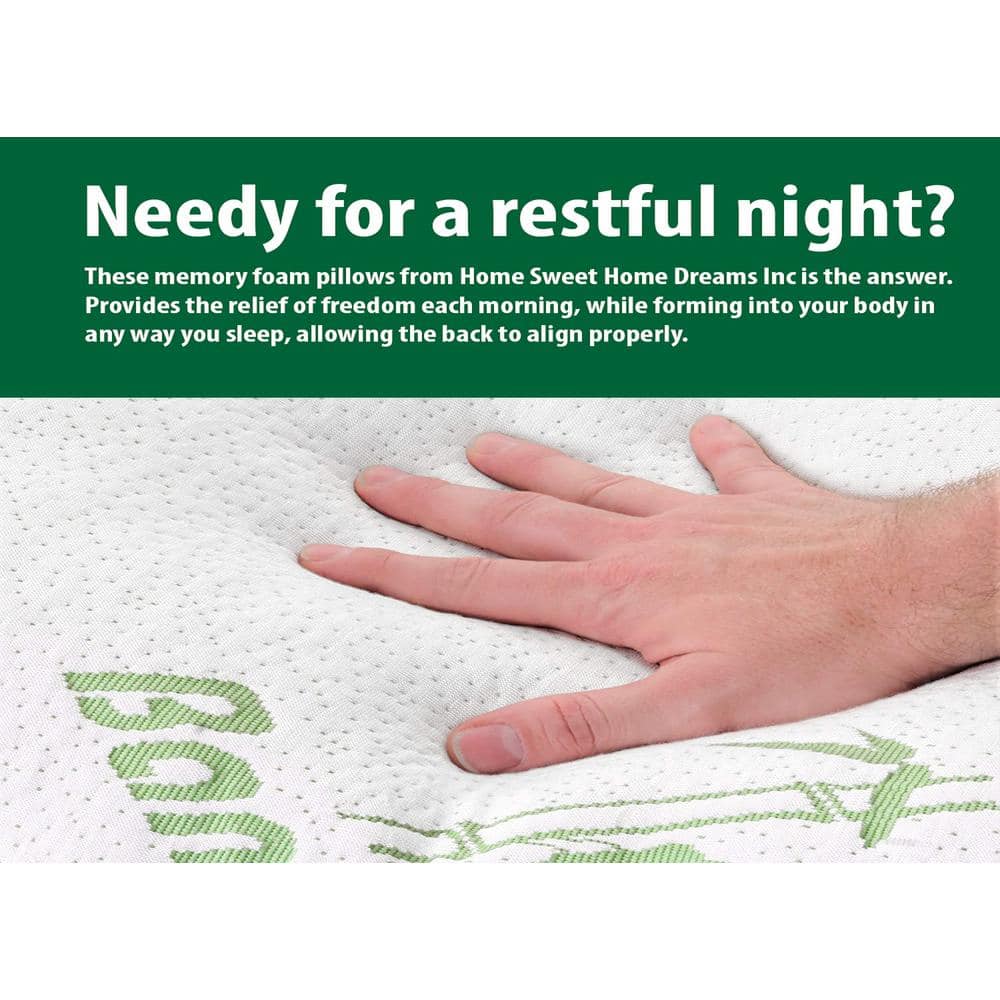 Queen Hypoallergenic Memory Foam Bamboo Pillow Set