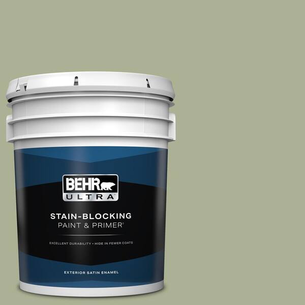 BEHR ULTRA 5 gal. #PPU10-06 Spring Walk Satin Enamel Exterior Paint & Primer