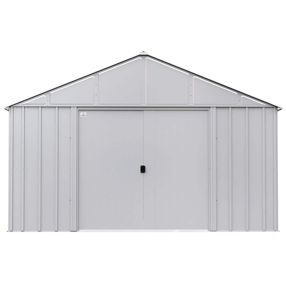 12' x 12' Flute Grey Galvanized Steel Storage Shed
