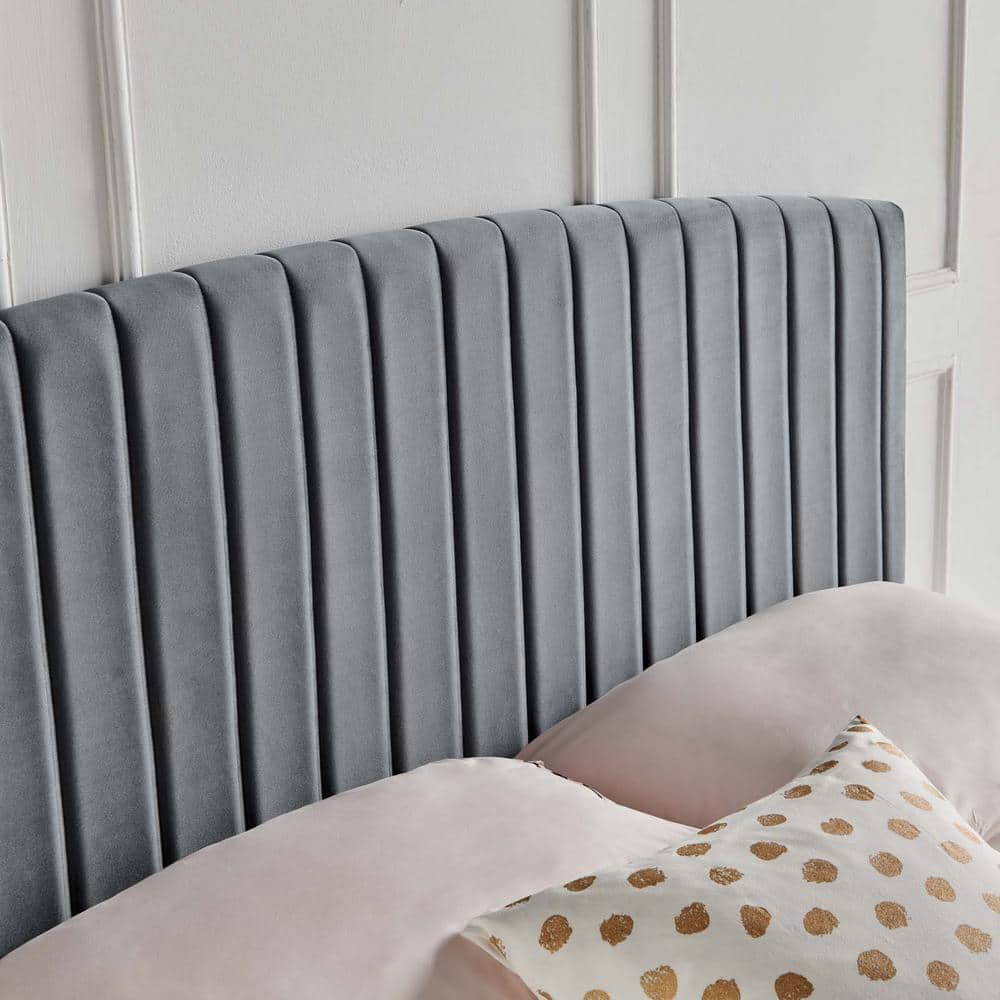 Charcoal Twin Upholstered Tufted Velvet Headboard