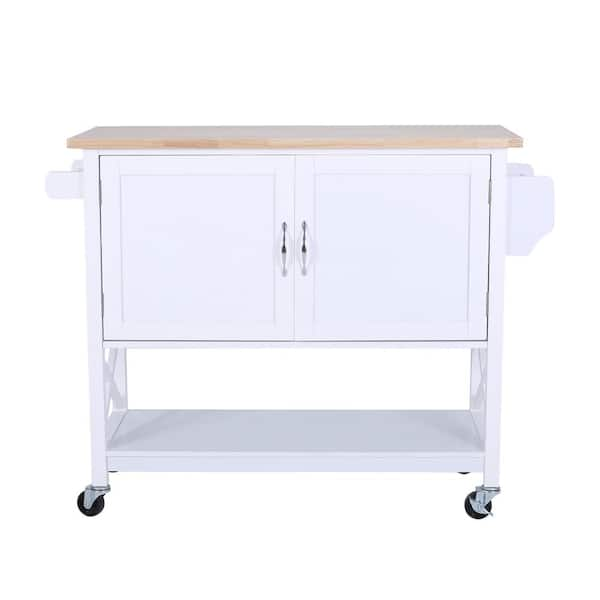 Curio Mini Bar Cabinet on Wheels (Moonshine White, Matte Finish