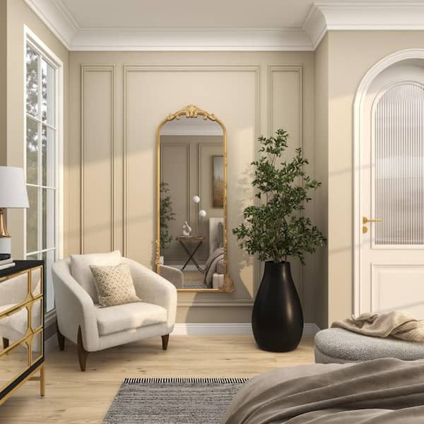 Litton Lane 30 in. W x 66 in. H Gold Metal Polished Tall Ornate