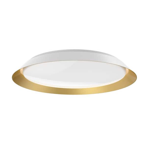 KUZCO JASPER 23 in. White/Gold Flush Mount