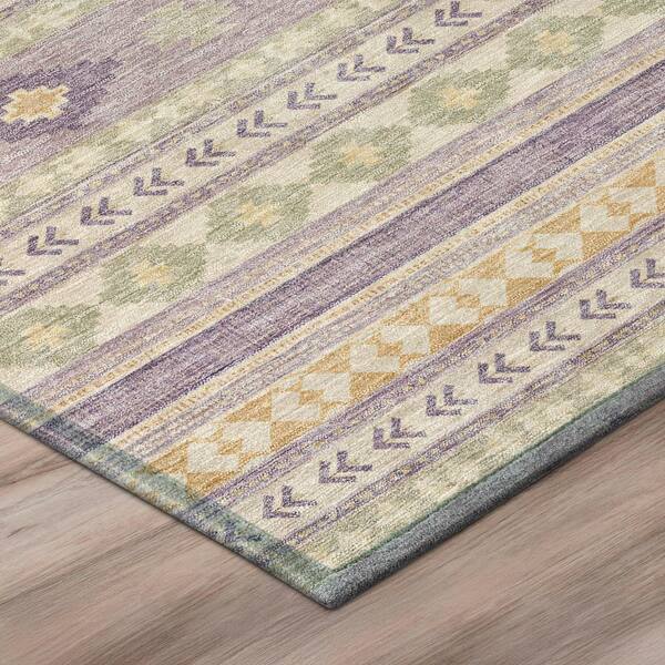 Chantille Machine Washable Indoor/Outdoor Abstract ACN3124 Lavender 5 ft. x 7 ft. 6 in. Area Rug