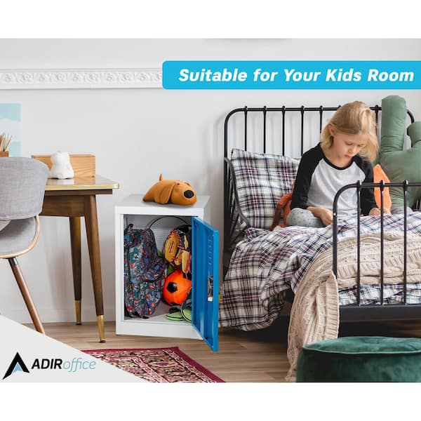 629-Series 24 in. H 1-Tier Steel Storage Locker Free Standing Cabinets for Home, School, Gym in Blue