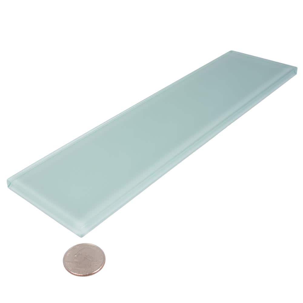 Cadet Blue Glossy Glass Subway Wall Tile 3" x 12"