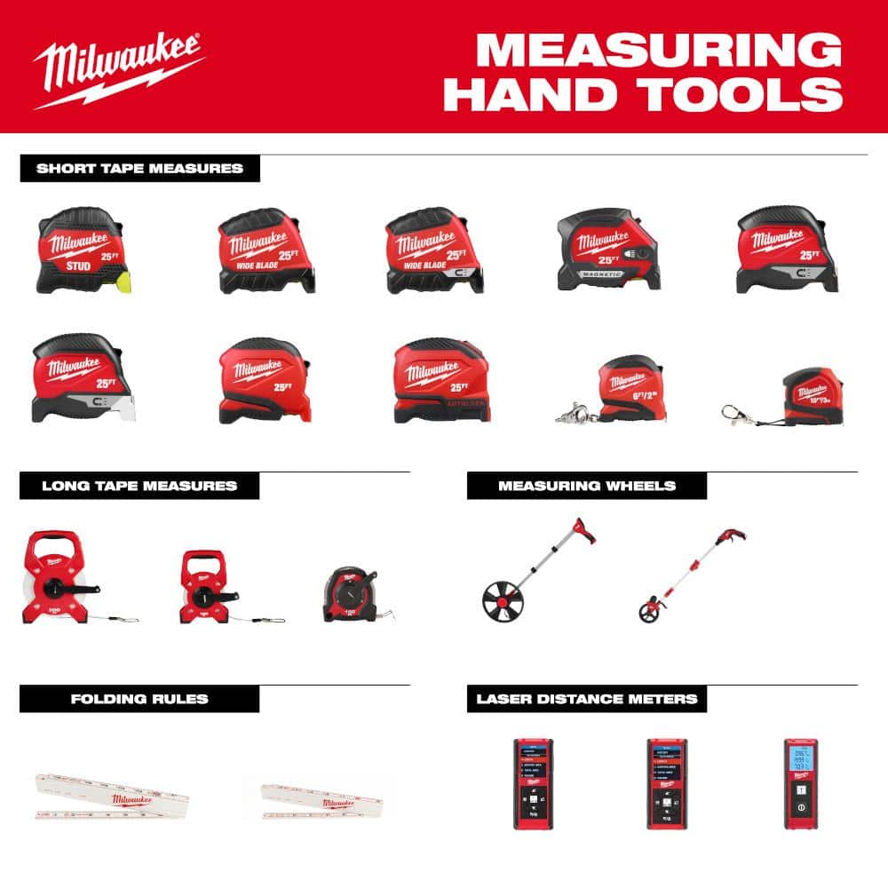 25 ft Red and Black Steel Retractable Magnetic Tape Measure